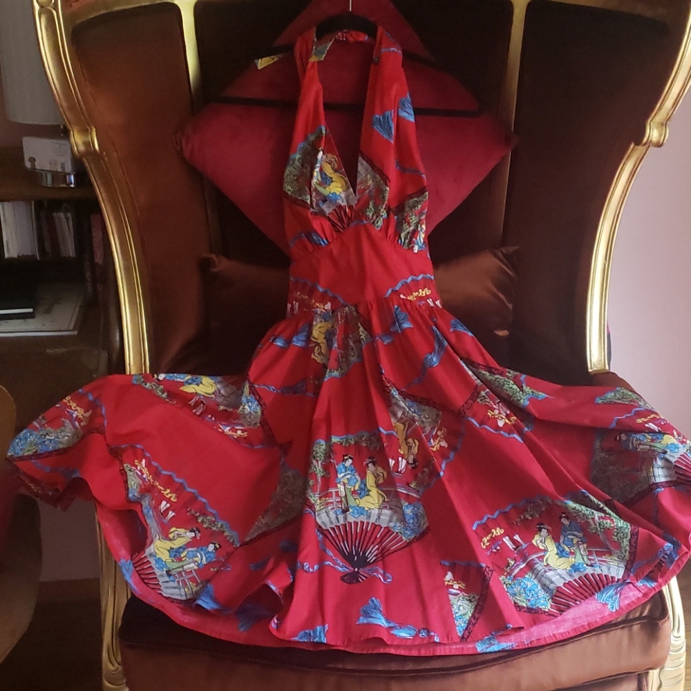 Trashy Diva Halter Dottie Pinup 50's inspired Dress 4